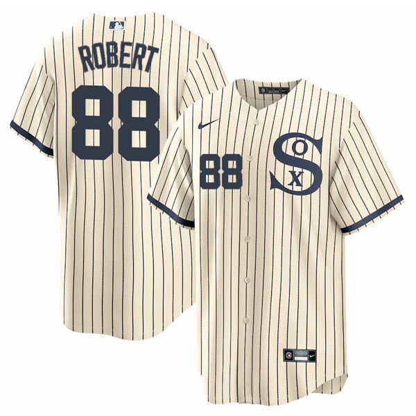 Men Chicago White Sox #88 Robert Cream stripe Dream version Game Nike 2021 MLB Jersey